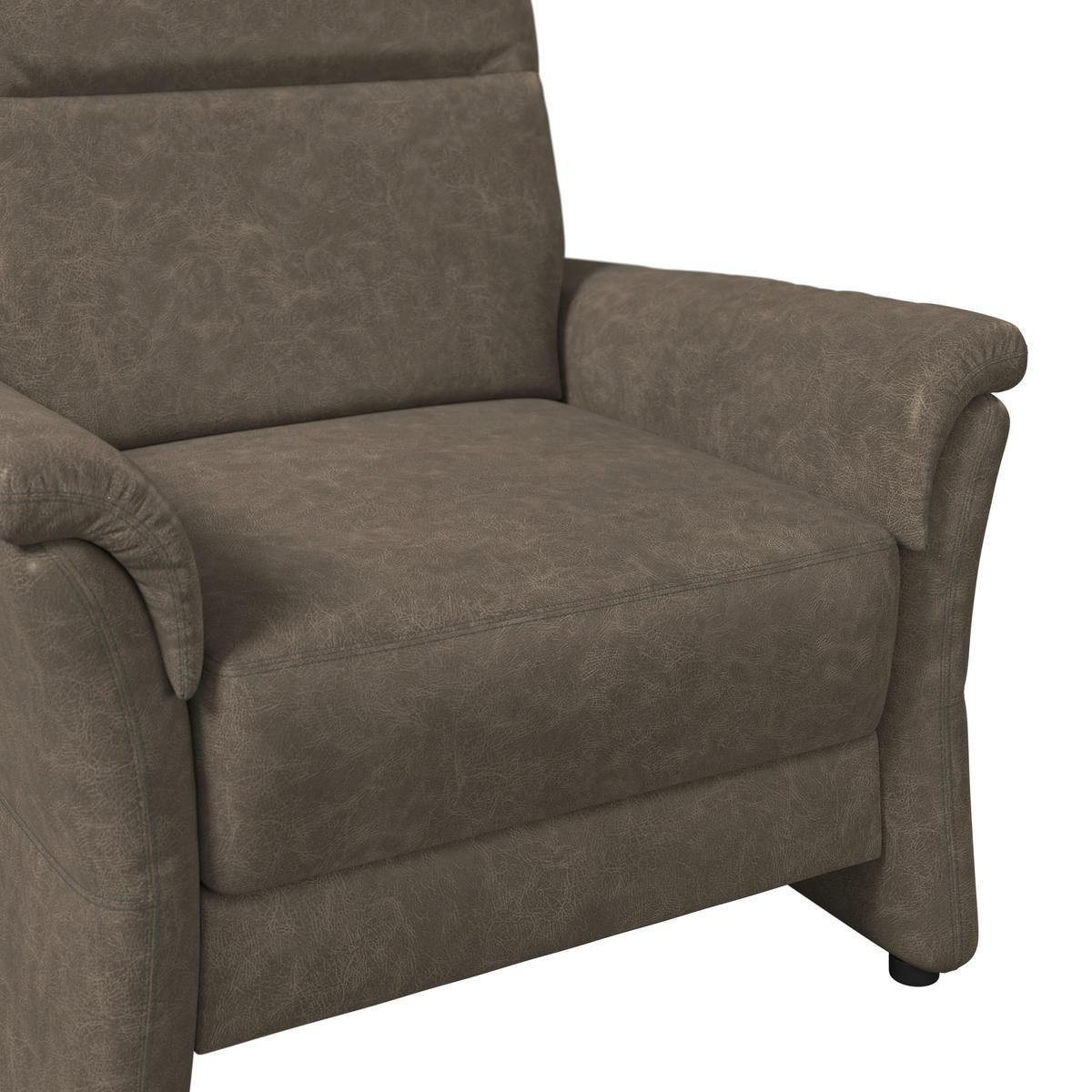 SESSEL Mikrofaser Graubraun  - Graubraun/Schwarz, Konventionell, Kunststoff/Textil (104/98/91cm) - Elegando