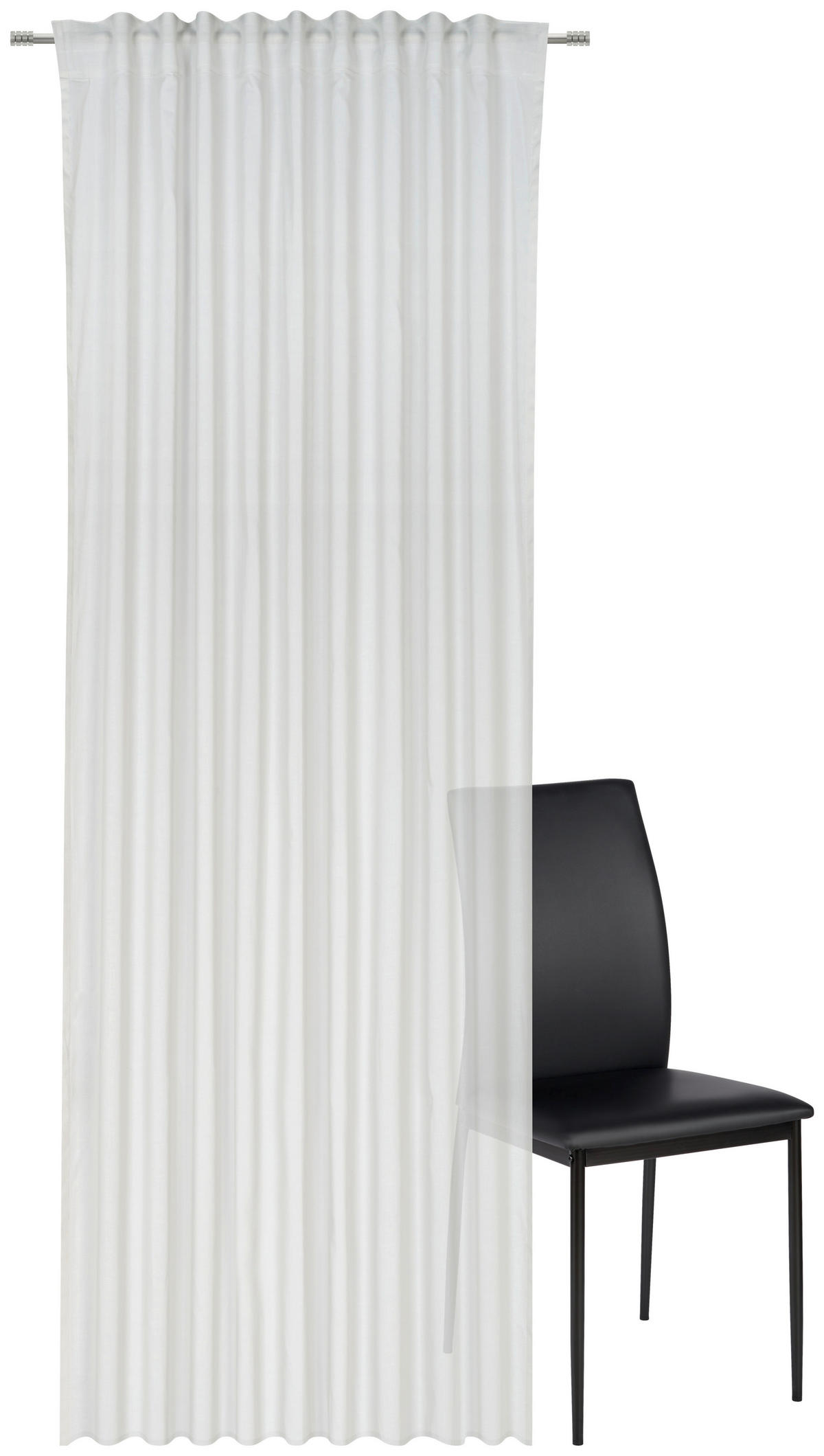 FERTIGVORHANG  transparent  140/255 cm   - Silberfarben/Grau, Basics, Textil (140/255cm) - Bio:Vio