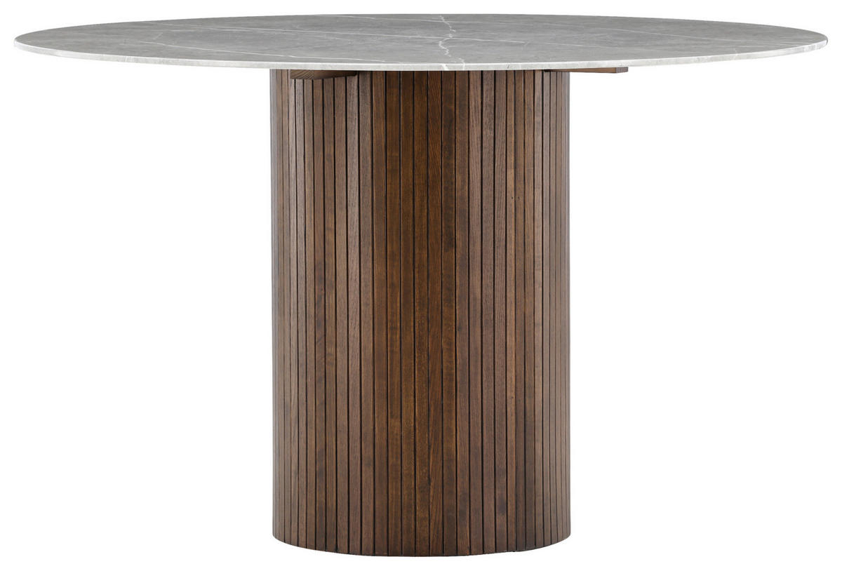 ESSTISCH in Holz, Glas 120/120/74 cm  - Dunkelgrau/Braun, Design, Glas/Holz (120/120/74cm) - Livetastic