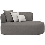 RÉCAMIERE in Plüsch Creme, Graphitfarben  - Creme/Schwarz, MODERN, Kunststoff/Textil (166/86/105cm) - Hom`in