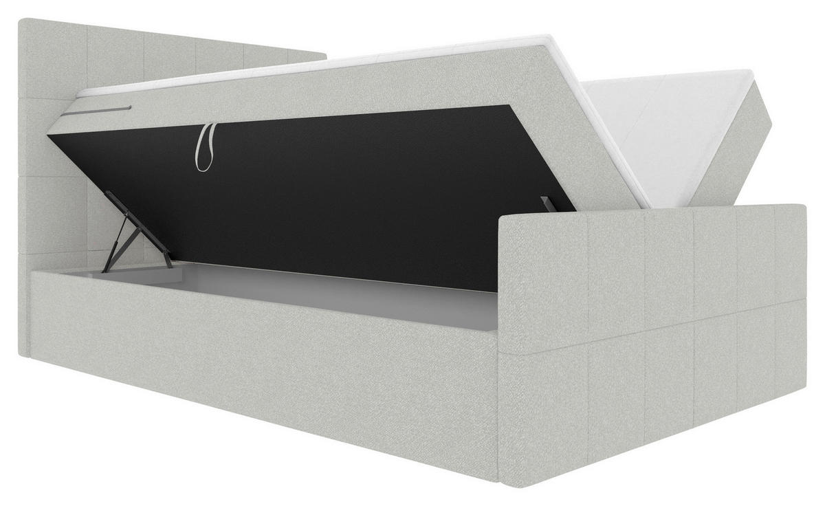 BOXBETT 120/200 cm  in Hellgrau  - Hellgrau, KONVENTIONELL, Kunststoff/Textil (120/200cm) - Boxxx
