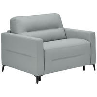 SCHLAFSESSEL Echtleder Grau    - Schwarz/Grau, Design, Leder/Metall (115/89/97cm) - Novel