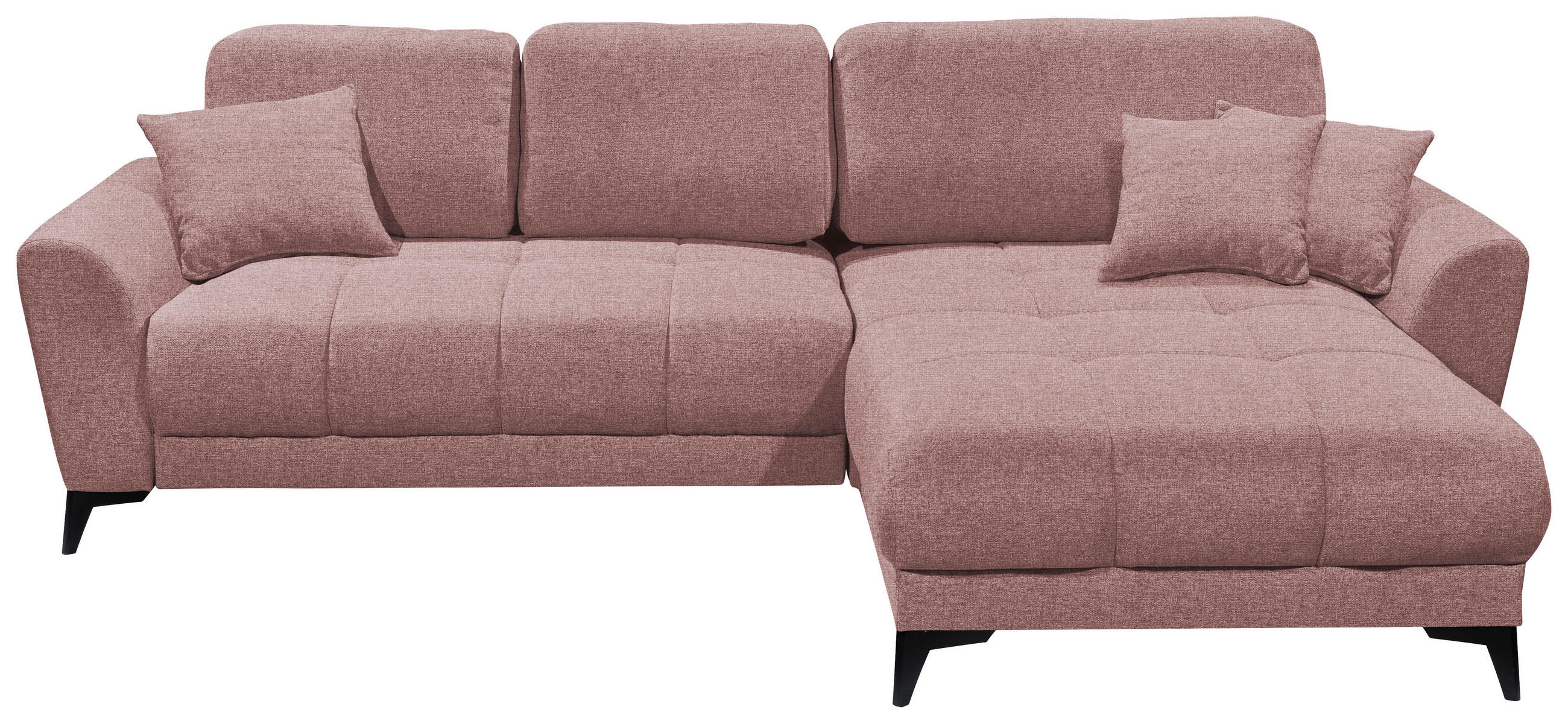 ECKSOFA Rosa Webstoff  - Schwarz/Rosa, KONVENTIONELL, Kunststoff/Textil (281/189cm) - Carryhome