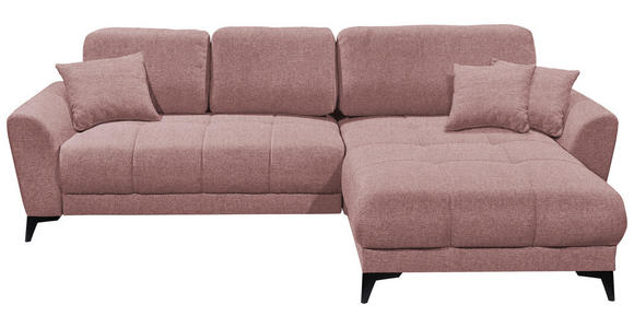 ECKSOFA Rosa Webstoff  - Schwarz/Rosa, KONVENTIONELL, Kunststoff/Textil (281/189cm) - Carryhome