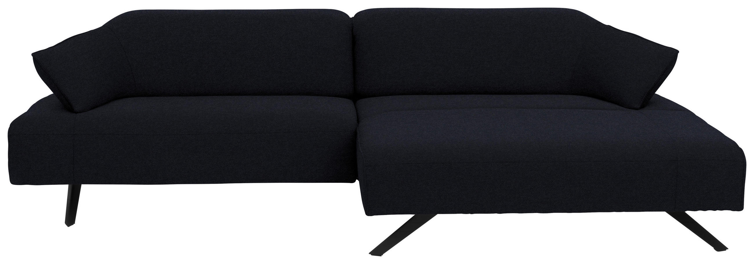 ECKSOFA in Struktur Dunkelblau  276/165 cm  - Anthrazit/Dunkelblau, Design, Textil/Metall (276/165cm) - Himolla