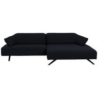 ECKSOFA in Struktur Dunkelblau  - Anthrazit/Dunkelblau, Design, Textil/Metall (276/165cm) - Himolla