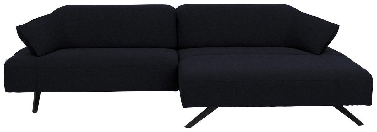 ECKSOFA in Struktur Dunkelblau  - Anthrazit/Dunkelblau, Design, Textil/Metall (276/165cm) - Himolla