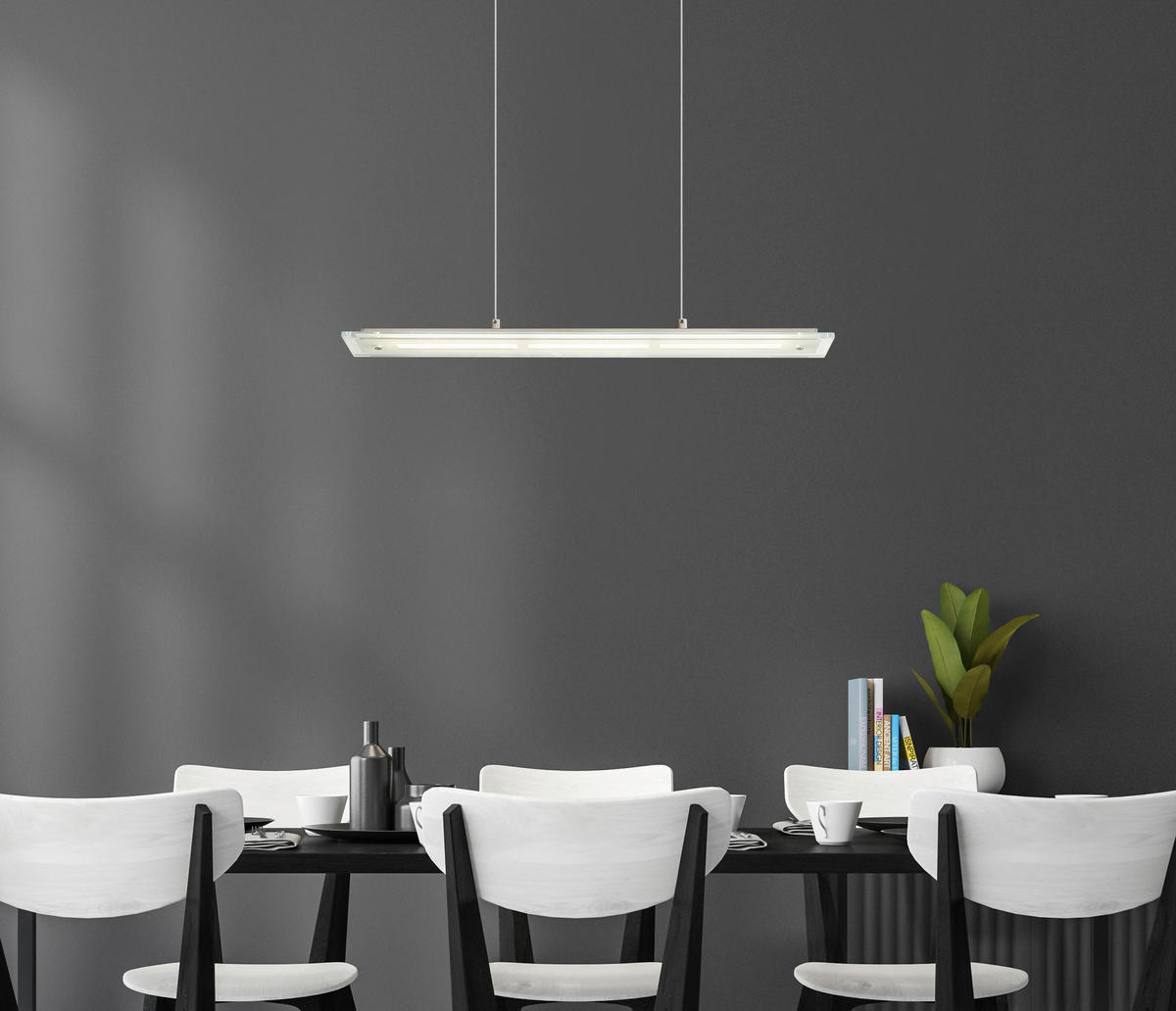 LED-HÄNGELEUCHTE 64/9/150 cm  - Klar/Nickelfarben, Design, Glas/Metall (64/9/150cm) - Globo