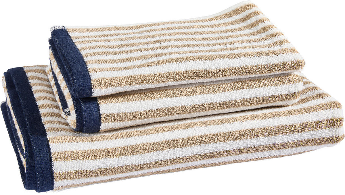 FROTTIERSET Blau, Beige 5-teilig  - Blau/Beige, Textil (30/50cm) - Esposa