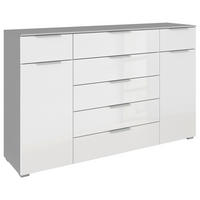 SIDEBOARD  in 160/100/42 cm  - Weiß Hochglanz/Grau, KONVENTIONELL, Holzwerkstoff/Kunststoff (160/100/42cm) - home24