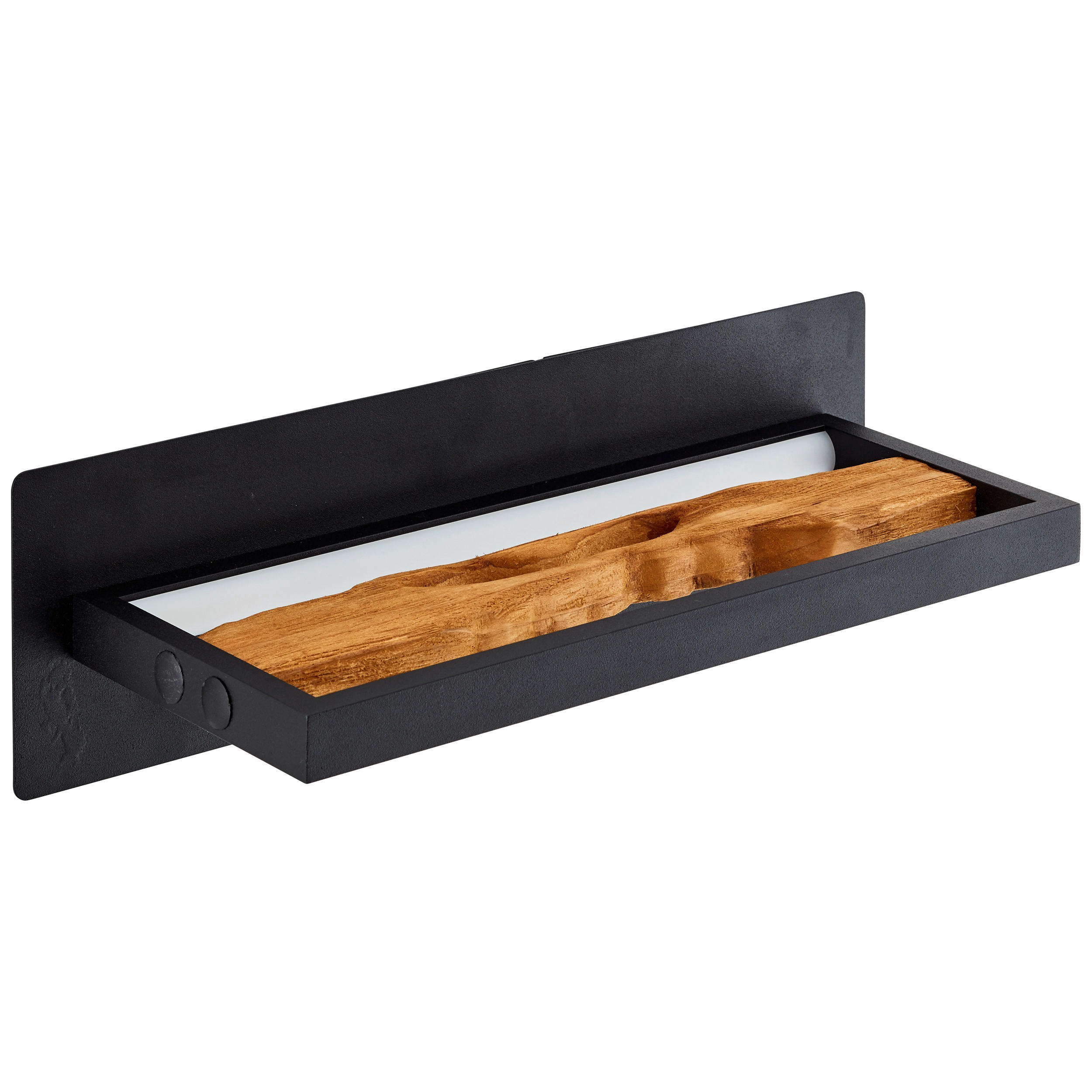 LED-WANDLEUCHTE - Schwarz/Braun, Design, Holz/Metall (15,1/35cm) - Brilliant