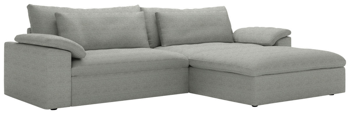 ECKSOFA  Chenille Greige  - Greige/Schwarz, Modern, Kunststoff/Textil (306/198cm) - Carryhome