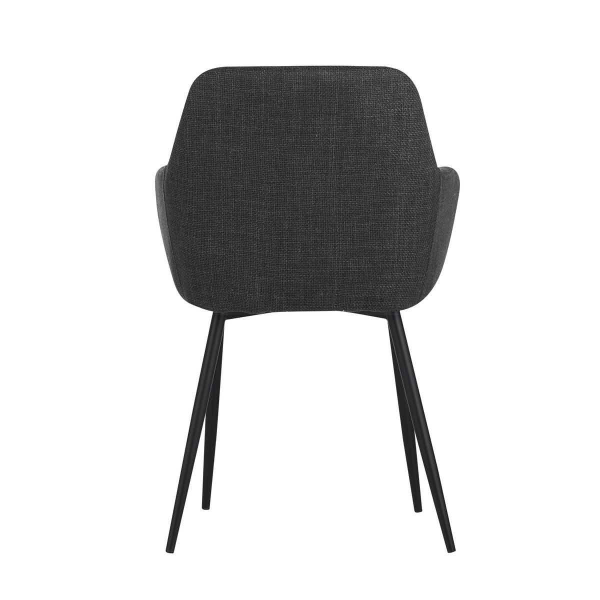 ARMLEHNSTUHL  in Stahl Webstoff  - Anthrazit/Schwarz, MODERN, Textil/Metall (55/84/61cm) - Livetastic