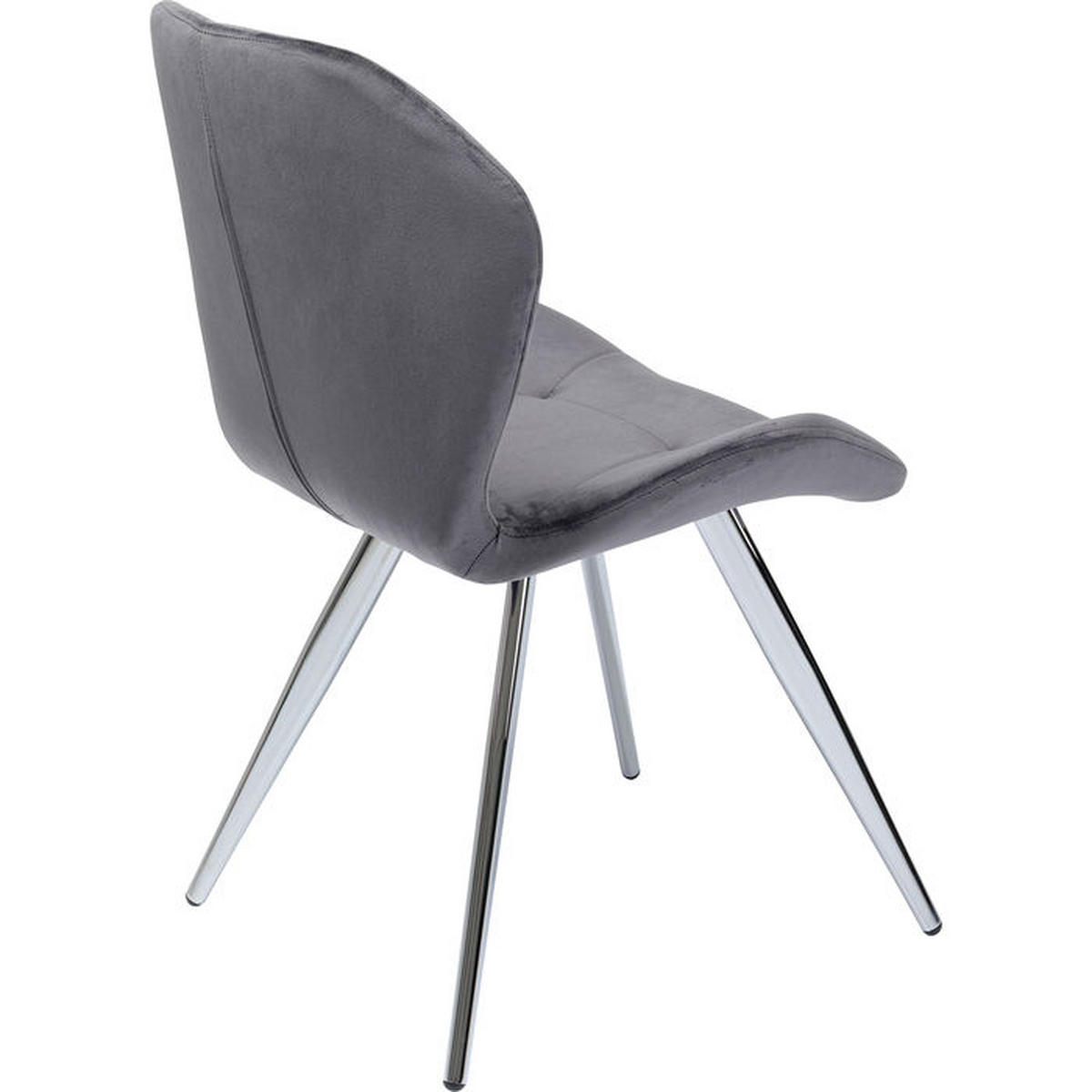 STUHL - Chromfarben/Grau, Design, Textil/Metall (50/82/53cm) - Kare-Design