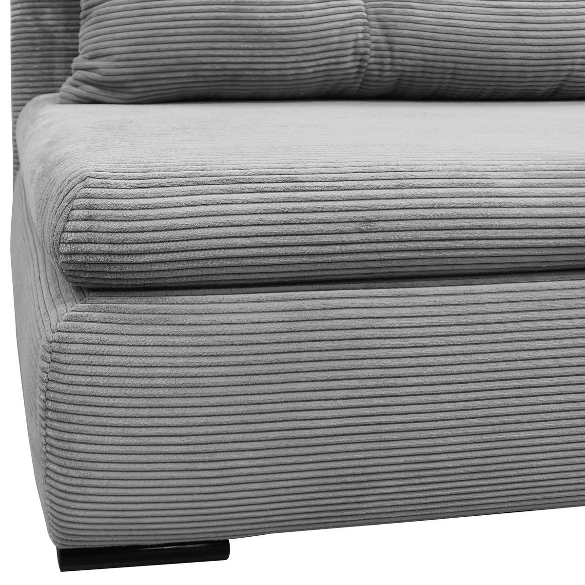 SCHLAFSOFA Cord Hellgrau  - Hellgrau/Schwarz, Design, Kunststoff/Textil (154/93/85cm) - MID.YOU