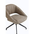 ARMLEHNSTUHL  Sitzfläche 360° drehbar, automatische Rückholfunktion Webstoff Echtleder  - Beige/Schwarz, Design, Leder/Textil (61/81/66cm) - Dieter Knoll