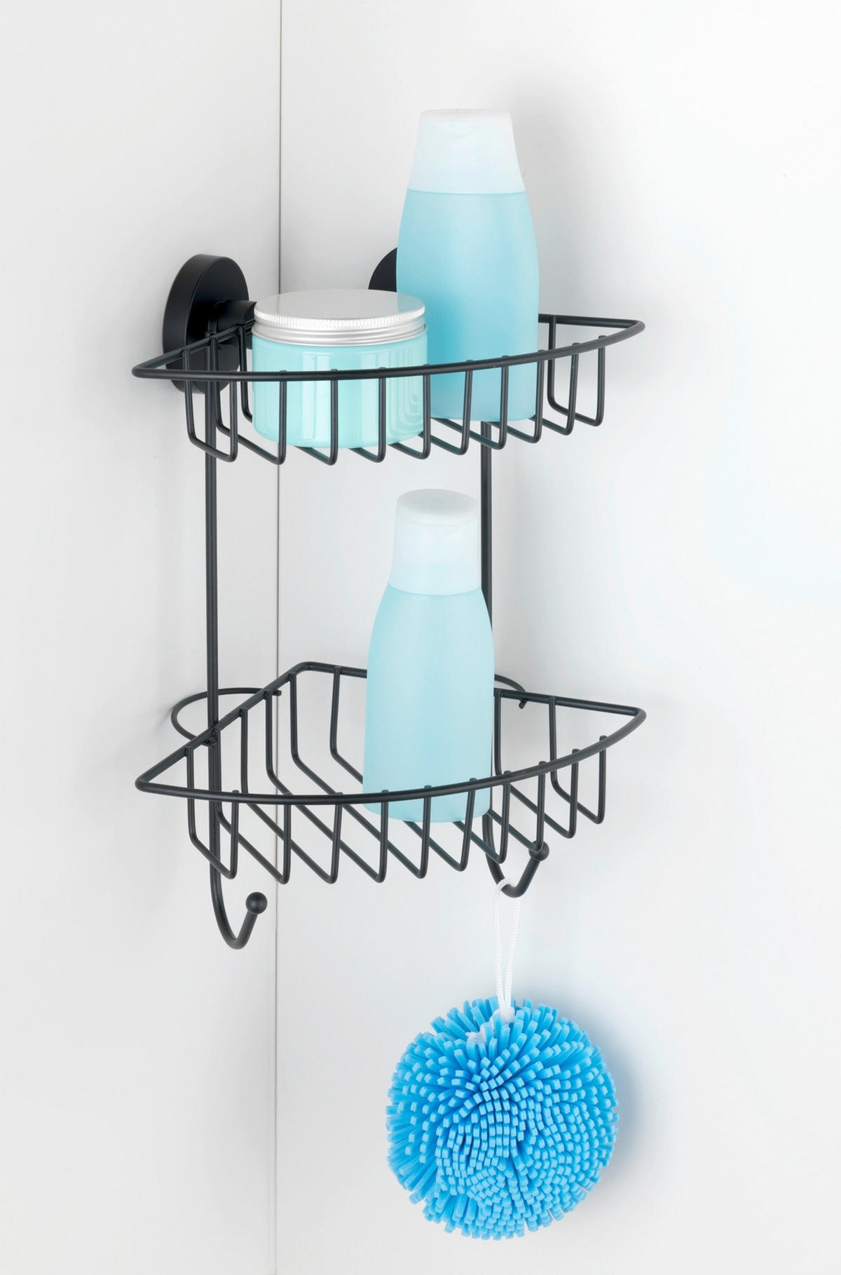 REGÁL DO SPRCHY - černá, Basics, kov (22,5/29,5/16cm)