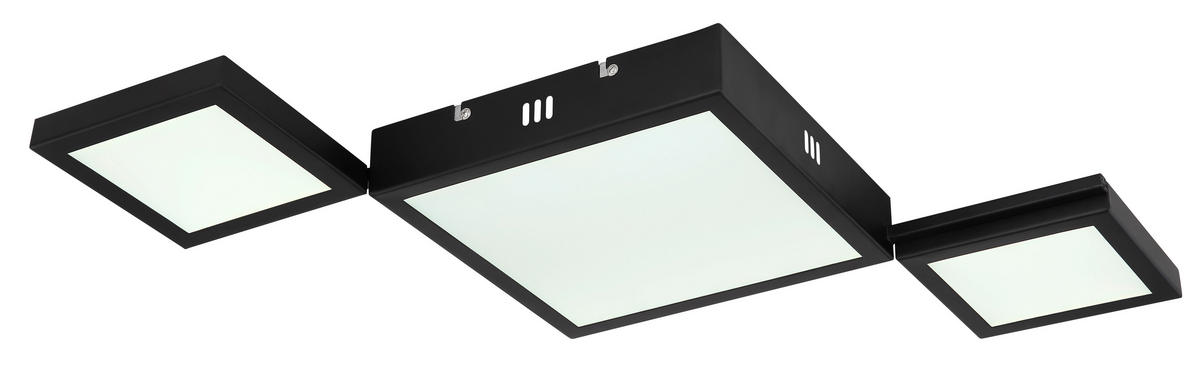 LED-DECKENLEUCHTE 71/31/4,5 cm   - Opal/Schwarz, Design, Kunststoff/Metall (71/31/4,5cm) - Globo