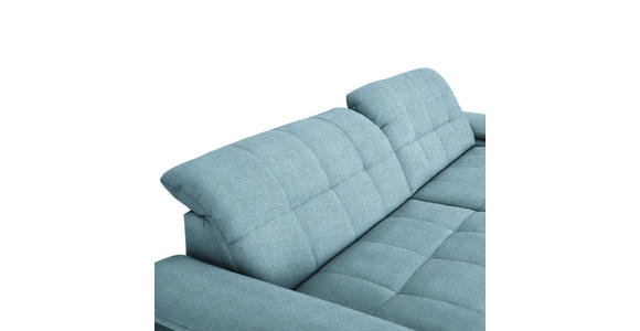 ECKSOFA in Webstoff Hellblau  - Schwarz/Hellblau, Design, Textil/Metall (265/180cm) - Carryhome