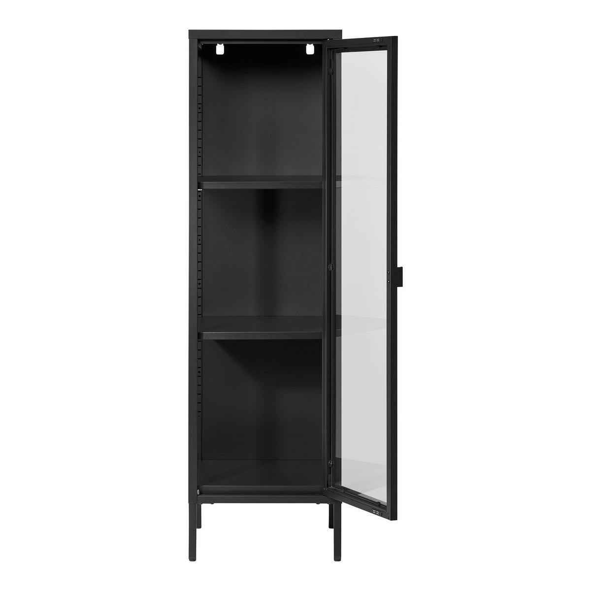 GARDEROBENSCHRANK Brisbane  in 35/140/40 cm  - Transparent/Schwarz, Design, Glas/Metall (35/140/40cm) - MID.YOU
