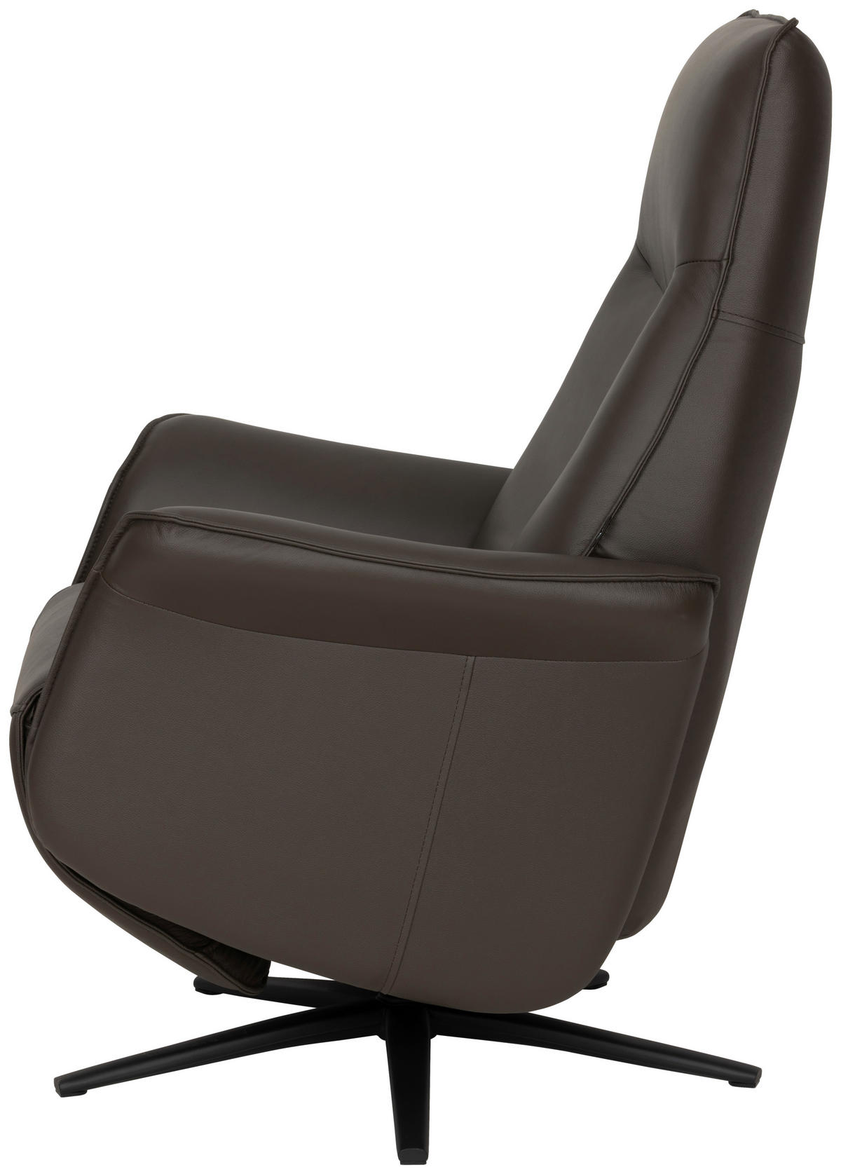 RELAXSESSEL Lederlook Echtleder    - Schwarz/Braun, Design, Leder/Holz (79/110/83cm) - Livetastic