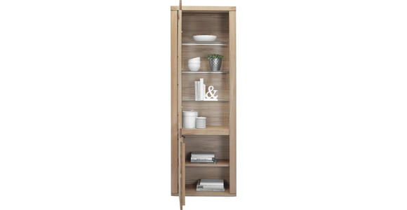 VITRINE Alteiche 66,4/203,6/37,7 cm - Alteiche/Grau, KONVENTIONELL, Glas/Holz (66,4/203,6/37,7cm) - Voleo