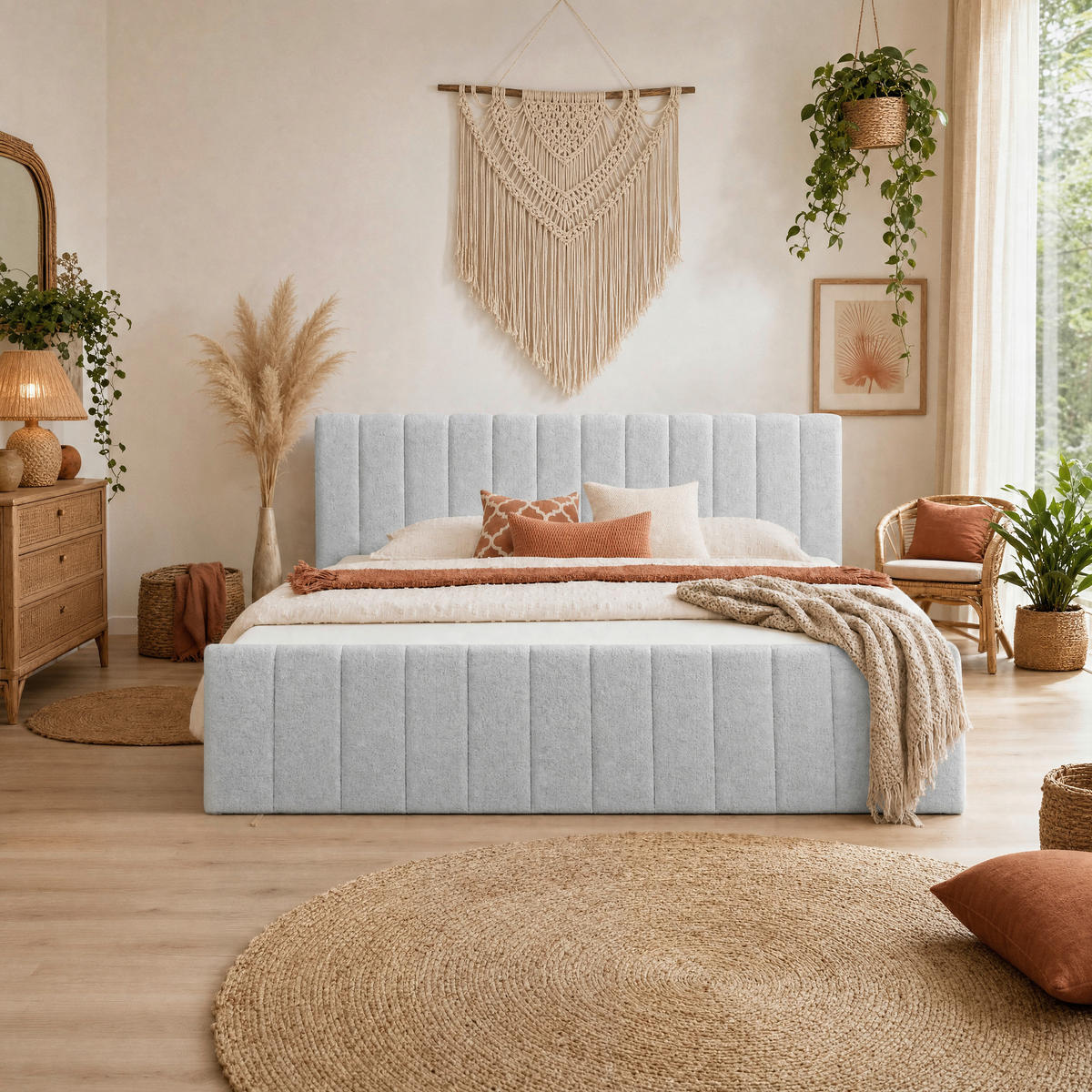 FAMILIENBETT 240/200 cm, Silberfarben  - Silberfarben/Schwarz, Basics, Kunststoff/Textil (240/200cm) - Chameo