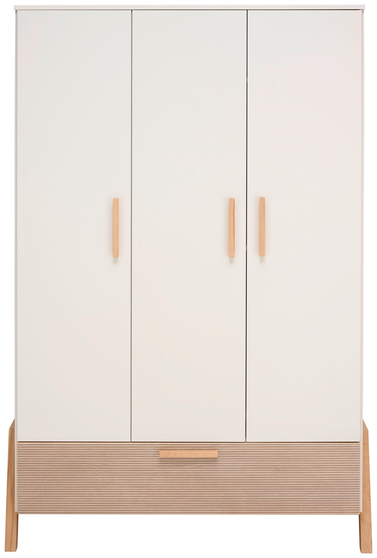 BABYKLEIDERSCHRANK DIANA Grauweiß  - Grauweiß, Basics, Holzwerkstoff (128/190/52cm) - Jimmylee