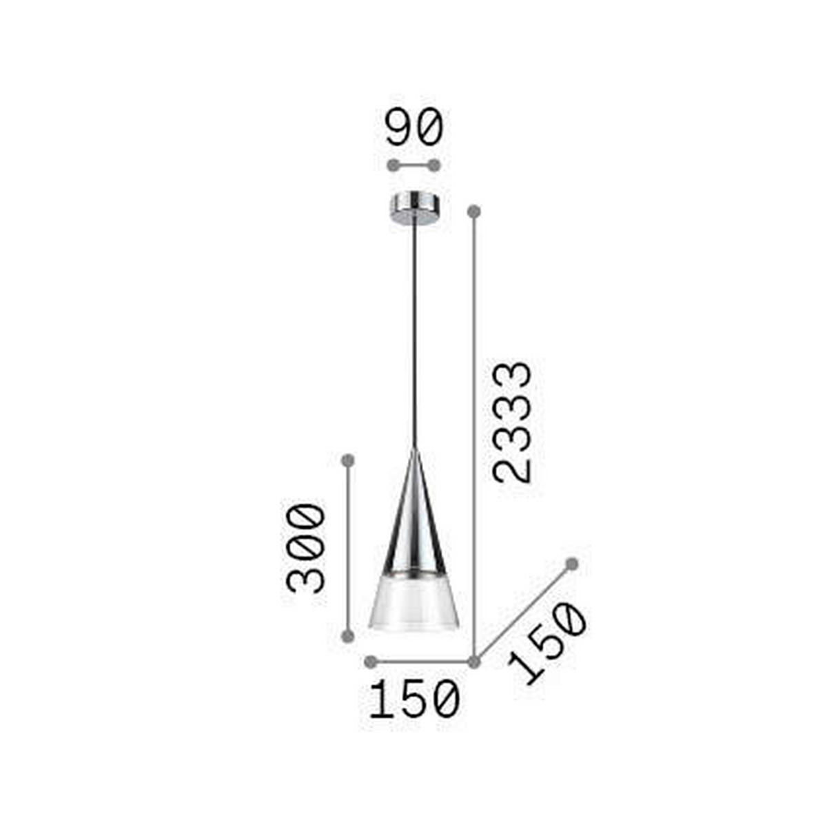 HÄNGELEUCHTE 15/50/233 cm   - Klar/Chromfarben, KONVENTIONELL, Glas/Metall (15/50/233cm) - Ideal Lux