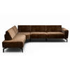 ECKSOFA Cosy Braun Samt  - Schwarz/Braun, Design, Textil/Metall (213/296cm) - SENSOO
