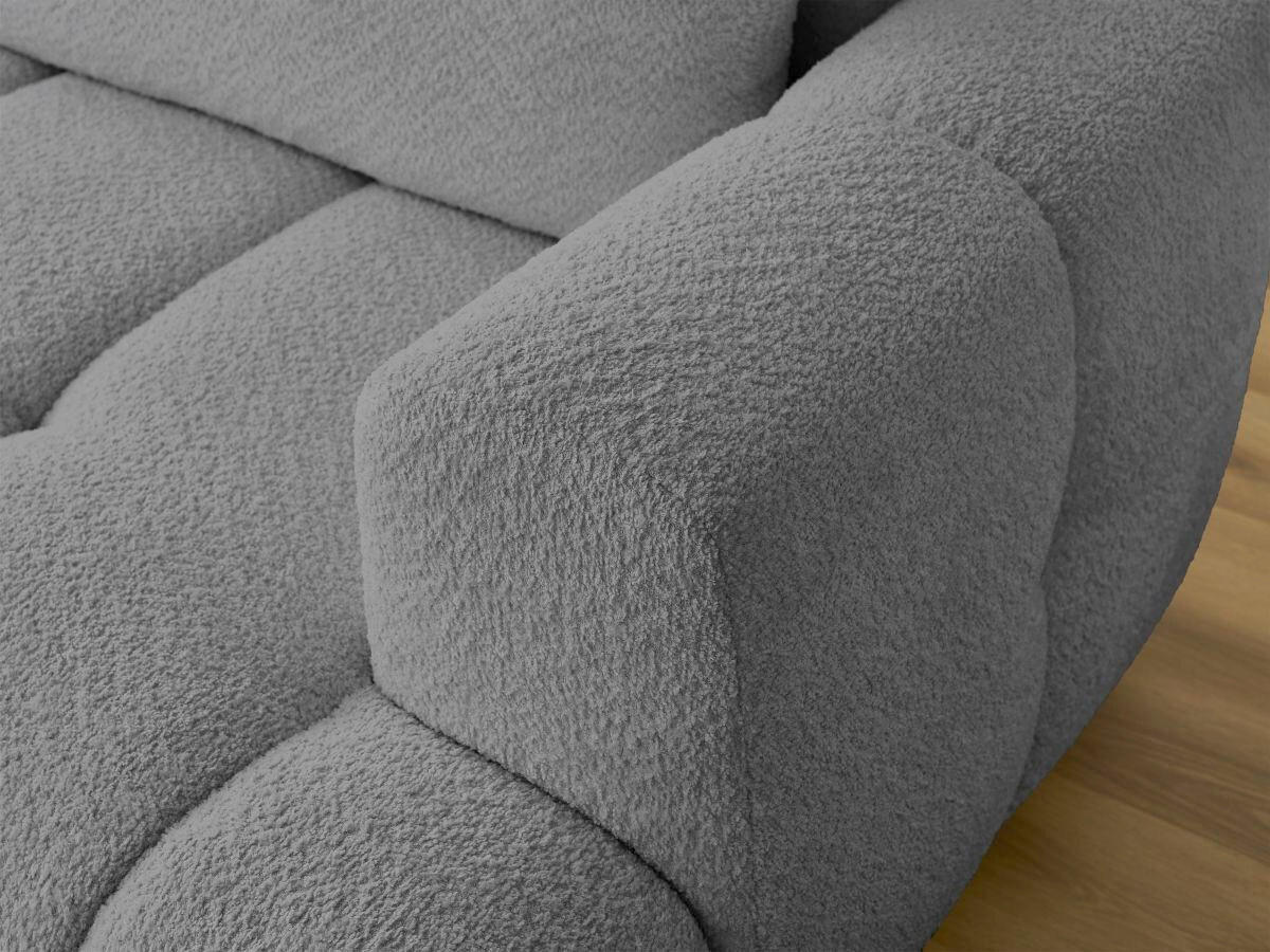 ECKSCHLAFSOFA FUJI Bouclé Dunkelgrau  inkl.  - Dunkelgrau/Schwarz, MODERN, Kunststoff/Textil (160/292cm)