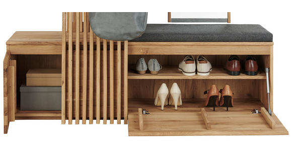 GARDEROBE in 157/195/51 cm - Eichefarben, Natur, Glas/Holz (157/195/51cm) - Linea Natura