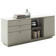 SIDEBOARD Grau, Eichefarben  180/77/44 cm  - Eichefarben/Grau, Design, Holzwerkstoff/Metall (180/77/44cm) - Novel