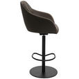 BARHOCKER in Metall, Leder Braun  - Schwarz/Braun, Design, Leder/Metall (59/109,5-120/42cm) - Johann Jakob