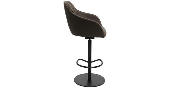 BARHOCKER in Metall, Leder Braun - Schwarz/Braun, Design, Leder/Metall (59/109,5-120/42cm) - Johann Jakob