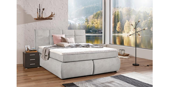 BOXSPRINGBETT 160/200 cm  in Ecru  - Wengefarben/Ecru, KONVENTIONELL, Holz/Textil (160/200cm) - Xora