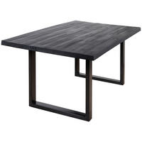 ESSTISCH in Holz, Metall 180/100/76 cm  - Schwarz, Design, Holz/Metall (180/100/76cm) - Boxxx
