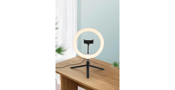 LED-RINGLEUCHTE 24,5/38 cm   - Schwarz/Weiß, Trend, Kunststoff/Metall (24,5/38cm) - Novel