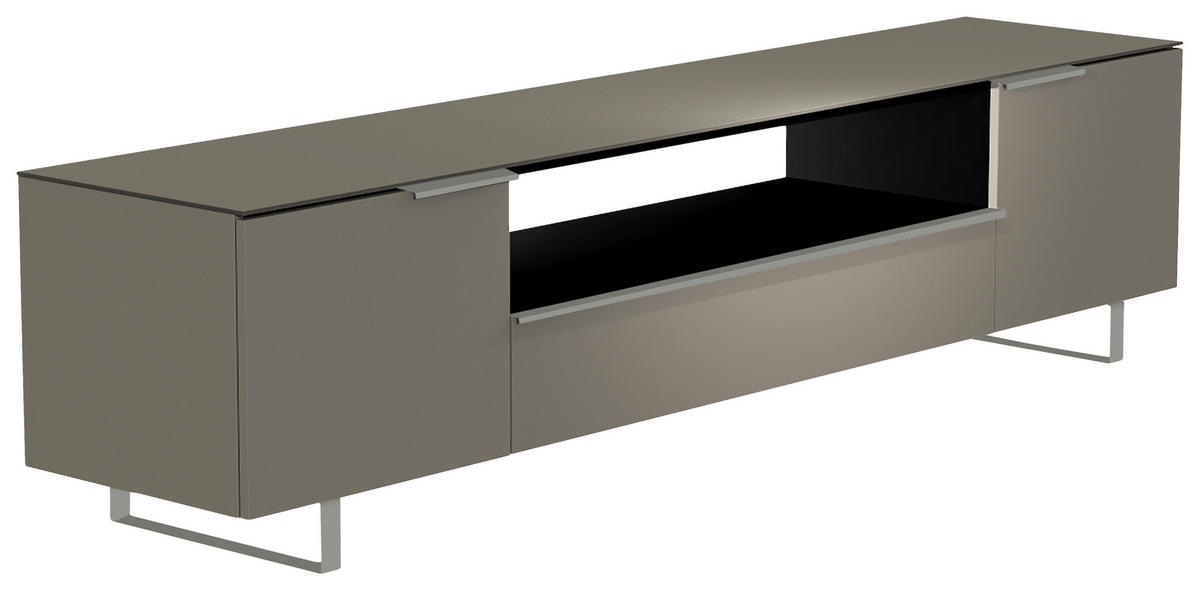 LOWBOARD Grau, Alufarben  210/51/45 cm  - Alufarben/Grau, Design, Glas/Holzwerkstoff (210/51/45cm) - Moderano