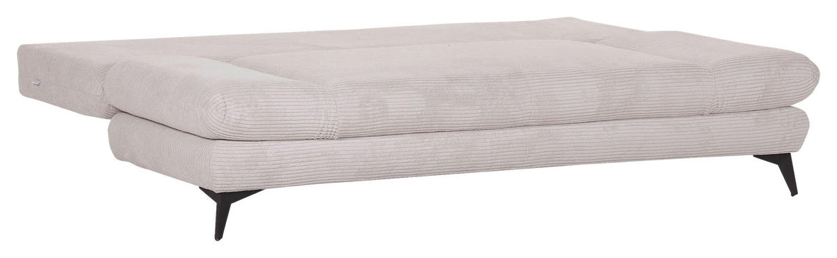 SCHLAFSOFA  mit Stoffauswahl, Liegefunktion, Schlafen auf Sitzhöhe, Rücken echt Cord Naturfarben  - Schwarz/Naturfarben, KONVENTIONELL, Textil/Metall (200/78/95cm) - home24