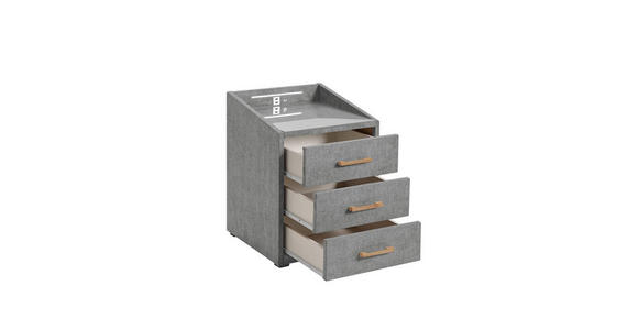 NACHTSCHRANK 47/61/46 cm  - Dunkelgrau/Schwarz, Basics, Glas/Holzwerkstoff (47/61/46cm) - Esposa