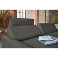 ECKSOFA in Echtleder Grau  - Anthrazit/Grau, KONVENTIONELL, Leder/Metall (182/324cm) - Ambiente