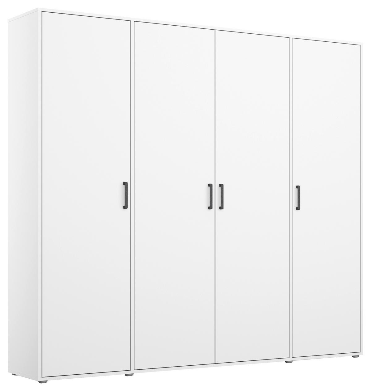 DREHTÜRENSCHRANK 187/194/53 cm 4-türig Weiß  - Weiß/Grau, MODERN, Holzwerkstoff/Kunststoff (187/194/53cm) - Rauch Möbel