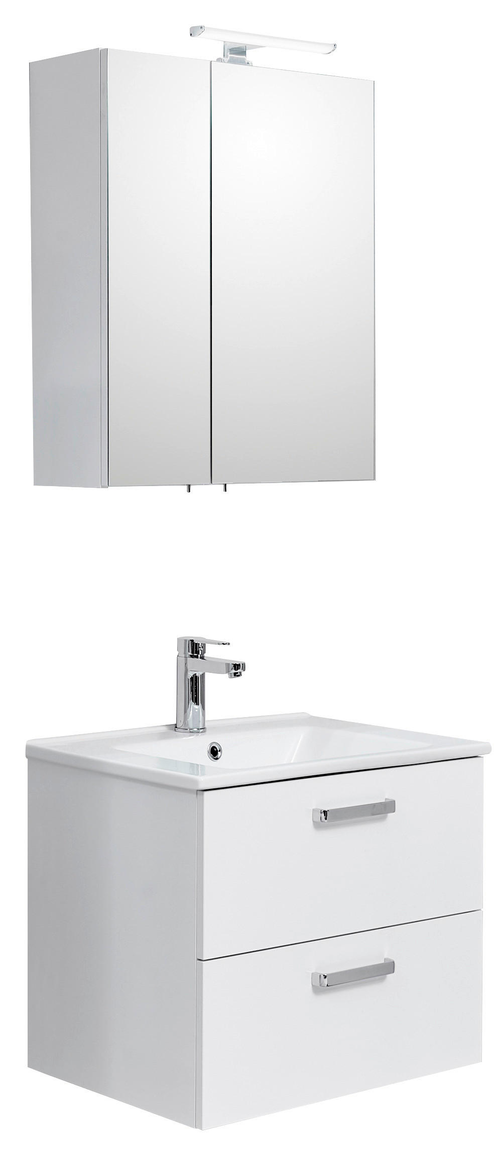 BADEZIMMER 3-teilig  in 65 cm  - Weiß, Design, Glas/Keramik (65cm) - Xora