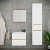 BADEZIMMER 4-teilig 101 cm  - Honigeiche/Weiss, Trend, Keramik/Holzwerkstoff (101cm) - MID.YOU
