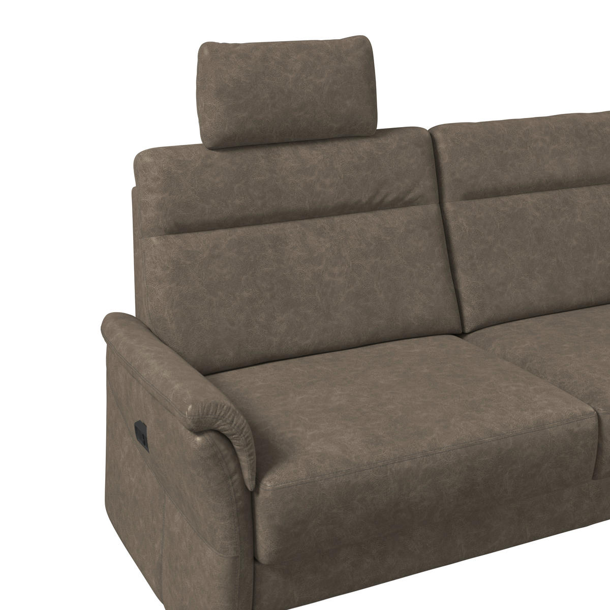 3,5-SITZER - Graubraun/Schwarz, Konventionell, Kunststoff/Textil (205/98/91cm) - Elegando
