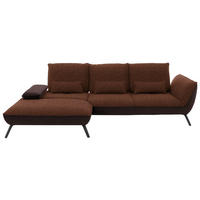 ECKSOFA in Flachgewebe Kupferfarben  - Schwarz/Kupferfarben, Design, Textil/Metall (191/301cm) - Moderano