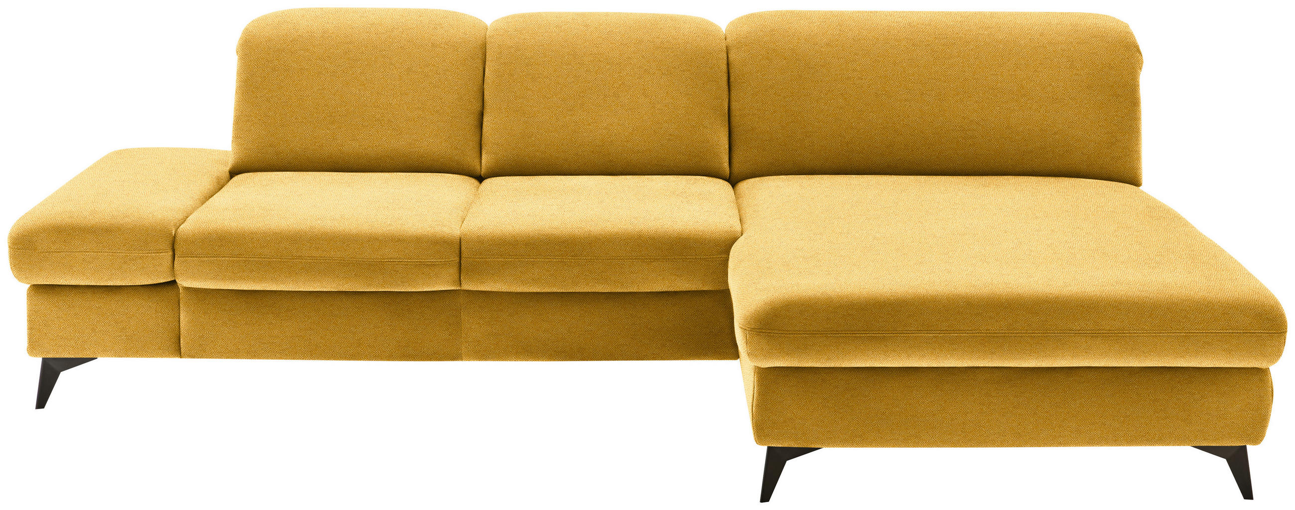 ECKSOFA  in Chenille Currygelb  288/198 cm  - Currygelb/Schwarz, Design, Textil/Metall (288/198cm) - Beldomo Style