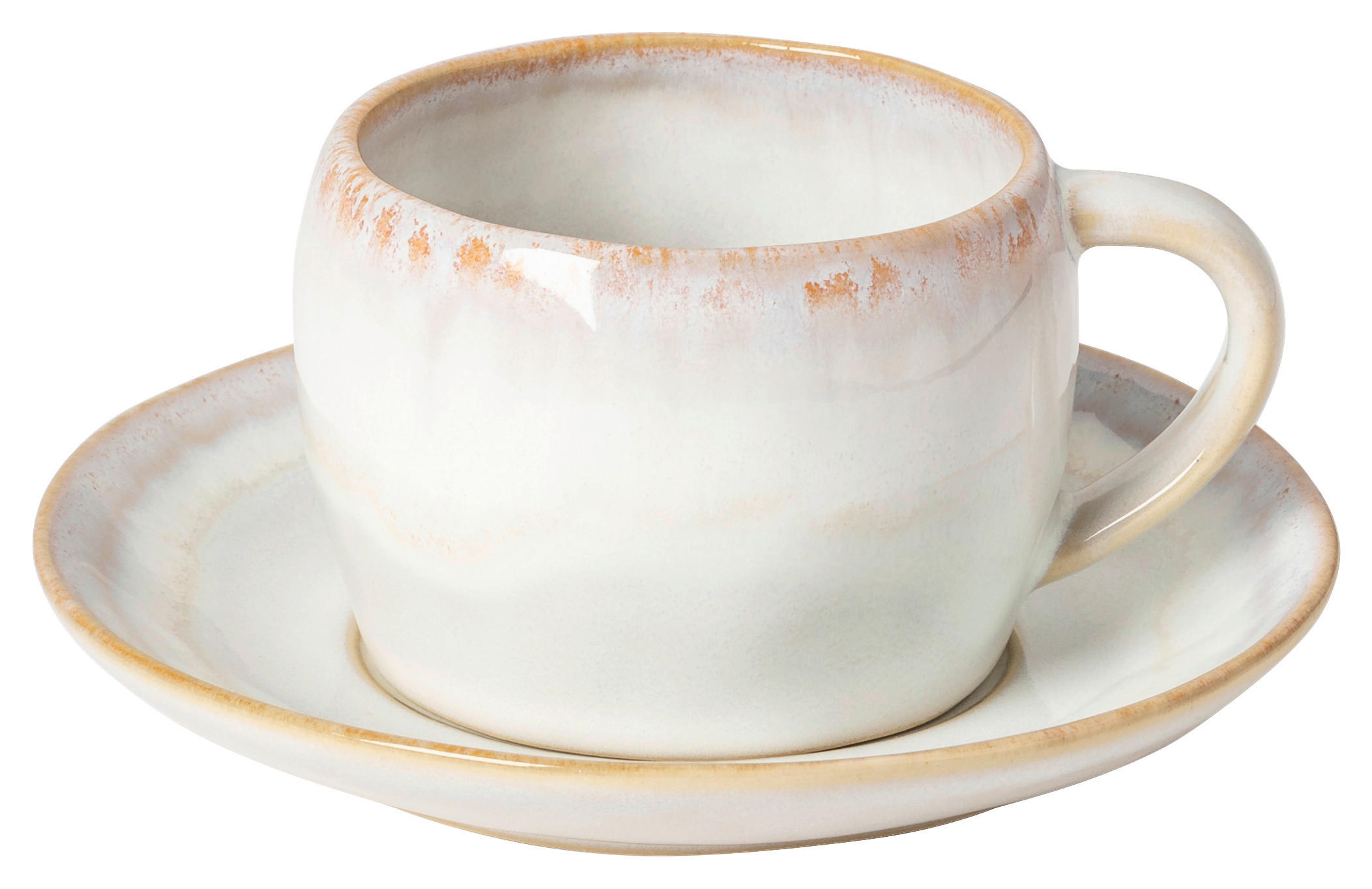 KAFFEETASSE MIT UNTERTASSE BRISA  - Weiß, Basics, Keramik (230ml) - Costa Nova