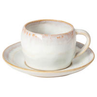 KAFFEETASSE MIT UNTERTASSE BRISA  - Weiß, Basics, Keramik (230ml) - Costa Nova